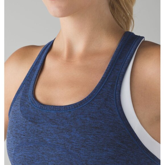 Lululemon Swiftly Tech Racerback Tank Top in Black / Sapphire Blue 12 - Picture 3 of 12